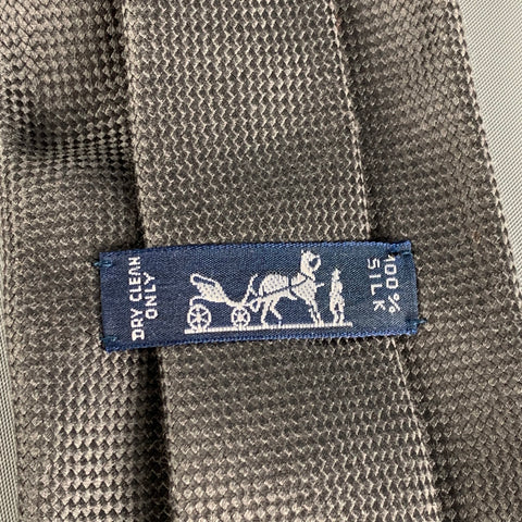 HERMES 233623 SA Dark Gray Silk Neck Tie