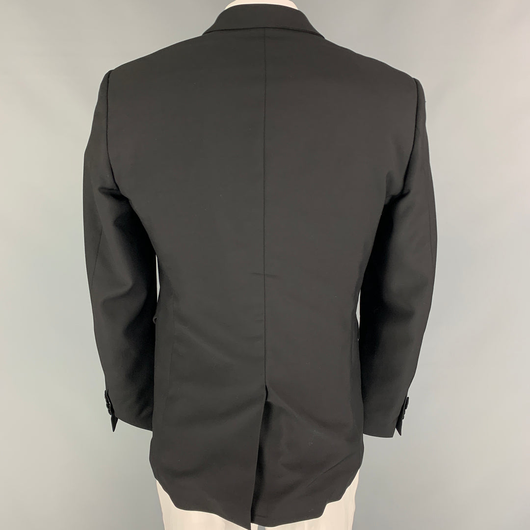 BURBERRY LONDON Size 42 Black Wool Mohair Tuxedo Sport Coat