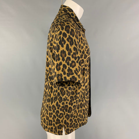 MARC JACOBS Size M Brown Beige Animal Print Viscose Camp Short Sleeve Shirt