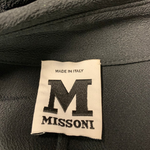 M MISSONI Size 4 Black Solid Acetate &  Silk Oversized Blouse