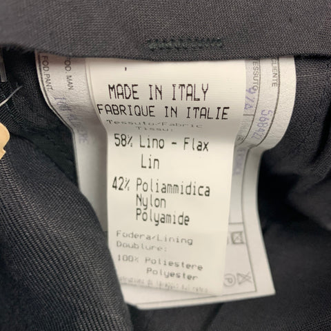 VERSACE CLASSIC Size 32 Black Pleated Linen Nylon High Waisted Dress Pants