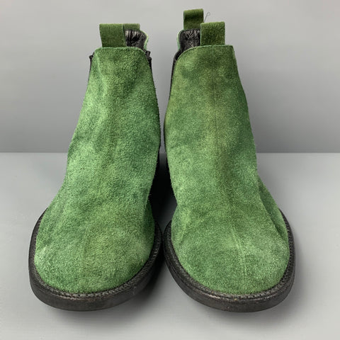 COMME des GARCONS HOMME PLUS Size 10 Green Black Suede Ankle Boots