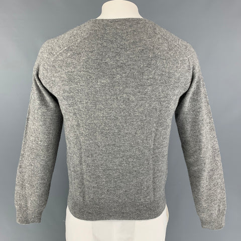 BALENCIAGA Size L Grey Lana Wool Cashmere Crew-Neck Pullover
