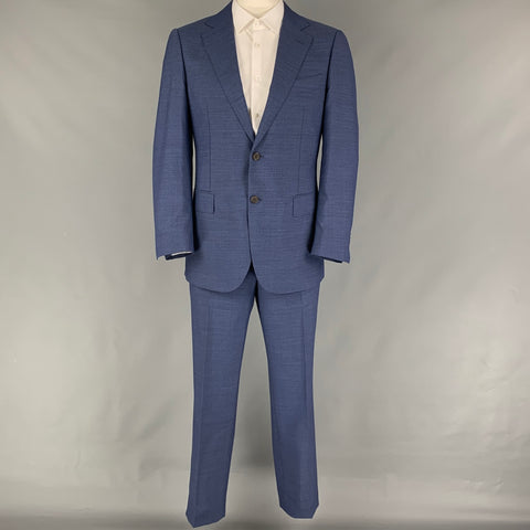SUITSUPPLY Costume à revers cranté en laine bleue taille 44