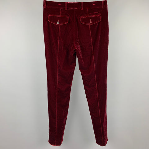 GIORGIO ARMANI Size 38 Burgundy Velvet Single Pleat Dress Pants