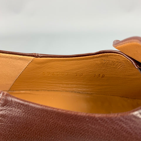 GUCCI Size 10.5  Brown Leather Horsebit Slip On Loafers