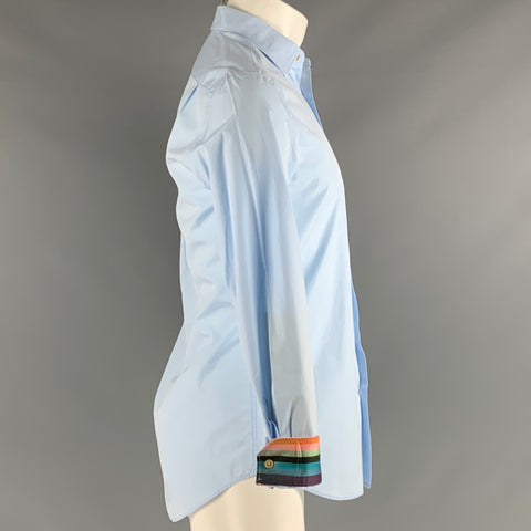 PAUL SMITH Size S Light Blue Cotton Spread Collar Long Sleeve Shirt