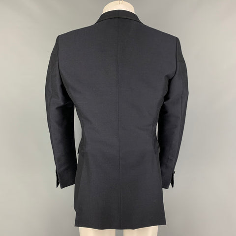 BURBERRY Size 38 Navy Mohair Wool Shawl Collar Sport Coat