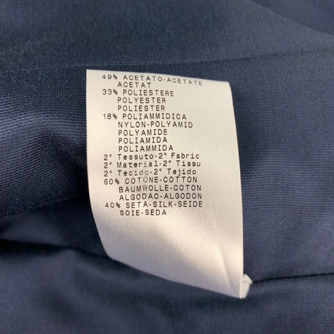 GIORGIO ARMANI Chaqueta con cuello chal en mezcla de acetato jacquard azul y gris talla 2