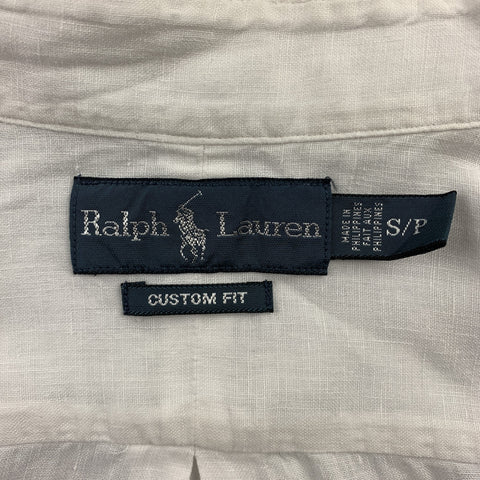 RALPH LAUREN Size S White Linen Button Down Short Sleeve Shirt