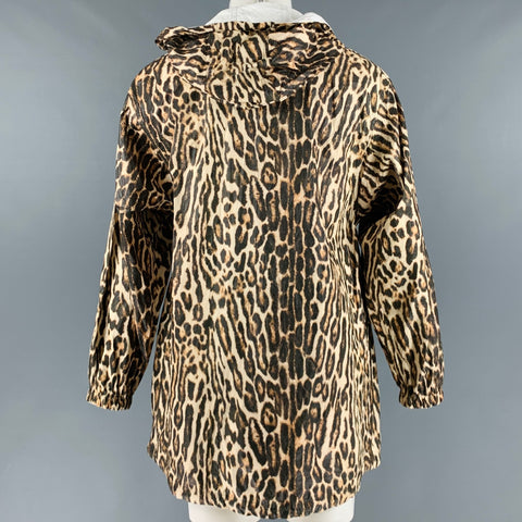 DRIES VAN NOTEN Size S Brown Black Animal Print Tyvek Jacket