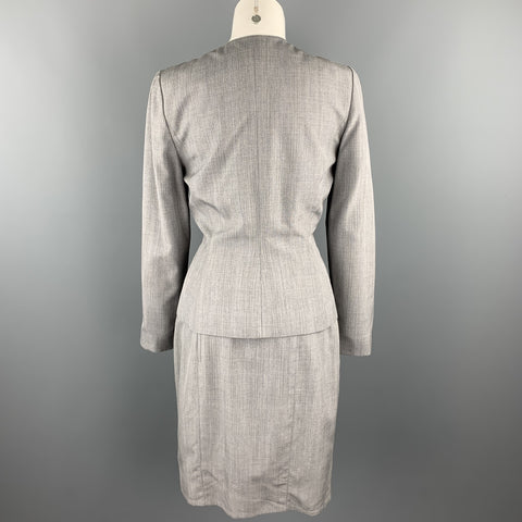 THIERRY MUGLER Size 8 Grey Wool Blend Skirt Set
