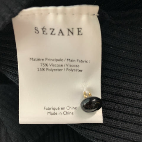 LA MAILLE SEZANE Size S Black Beige Viscose Polyester Abstract  Sets