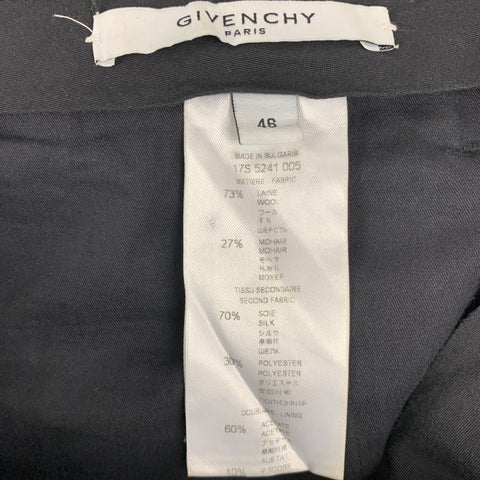 GIVENCHY Size 30 Black Solid Wool / Mohair Zip Fly Dress Pants