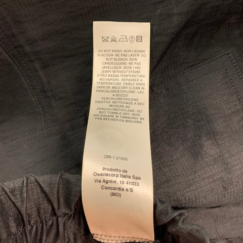 RICK OWENS SS23 Size 34 Black Textured Linen Nylon Drop-Crotch Casual Pants