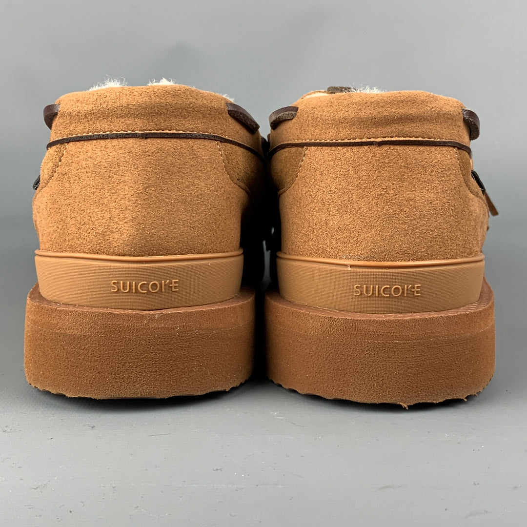 SUICOKE Alanui Size 11 Brown Suede Leather Fringed Loafers