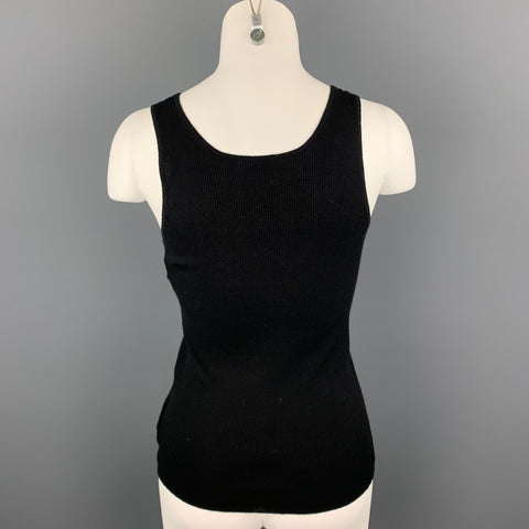 TSE Size S Black Knitted Ribbed Cashmere / Silk Tank Top