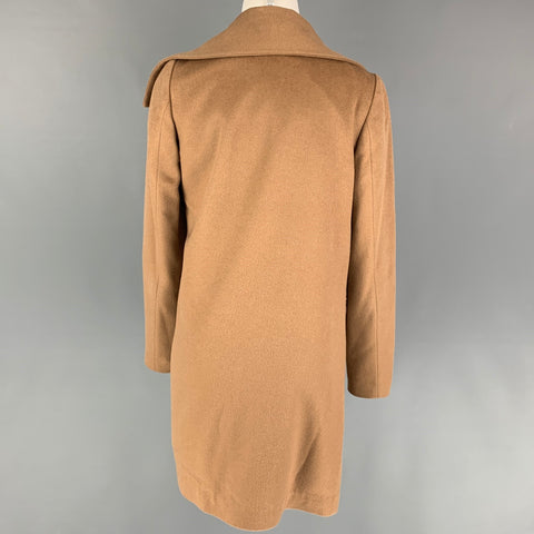 LAN JAENICKE Abrigo con broches ocultos de cachemir camel talla S
