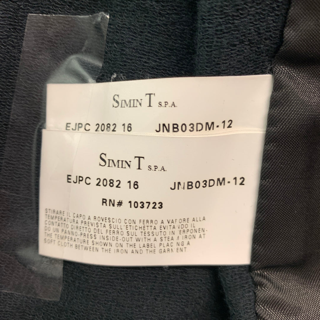 EMPORIO ARMANI Size M Black Sheepskin Leather Cotton Trucker Jacket