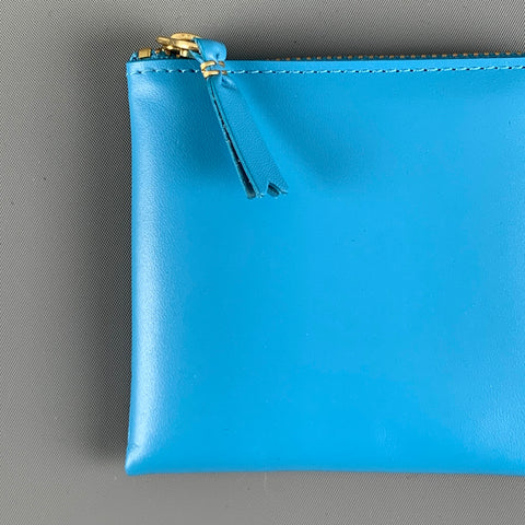 COMME des GARCONS Blue Solid Leather Wallet