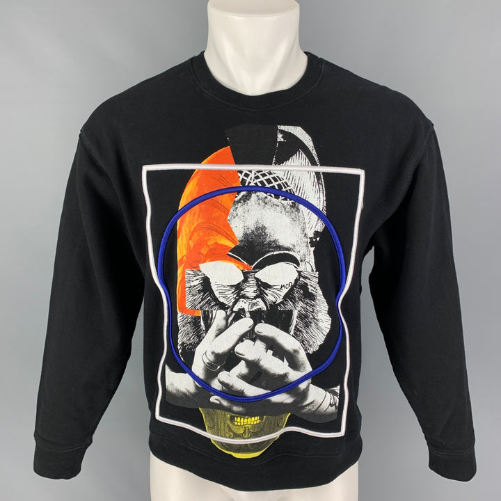 MCQ by ALEXANDER MCQUEEN Size S Black Embroidery Crew-Neck Pullover