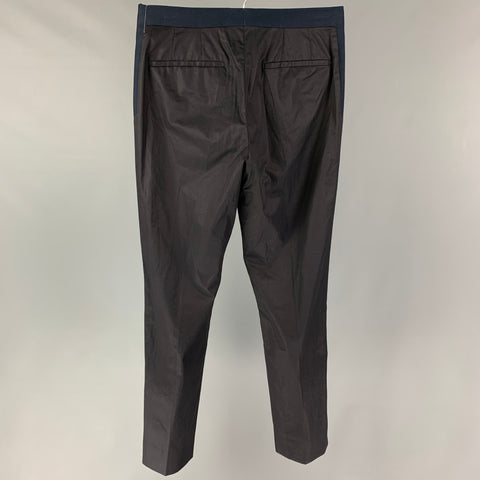 GIVENCHY Talla 28 Pantalón de vestir de algodón azul marino negro con bragueta y cremallera