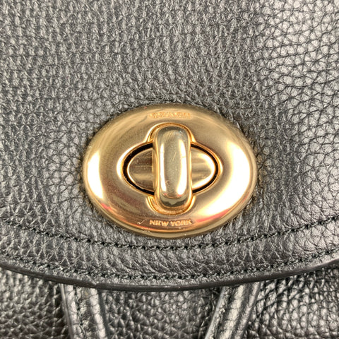 COACH Black Pebble Grain Leather Backpack Handbag & Leather Goods