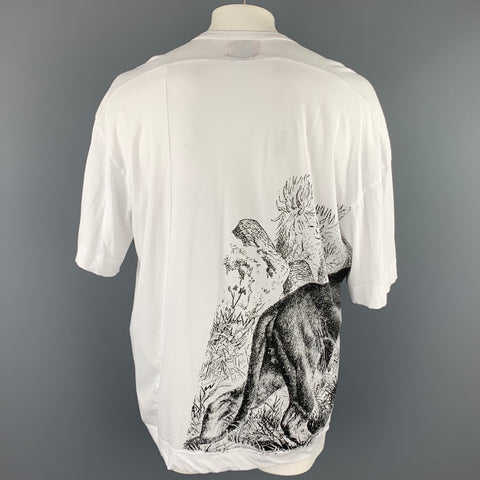 VIVIENNE WESTWOOD ANGLOMANIA Size One Size White Lion Graphic Cotton Scoop Neck T-shirt