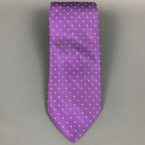 BAGUTTA Purple Dots Silk Tie