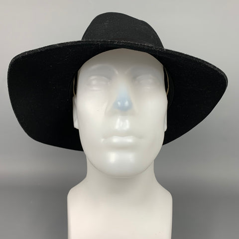 RAG &amp; BONE Chapeau Fedora en Feutre de Laine Noir Taille L