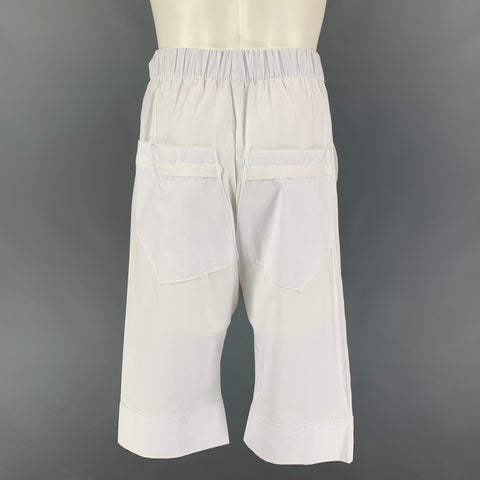 ANTONIO RODRIGUEZ PEREZ Size M White Cotton Drop-Crotch Shorts