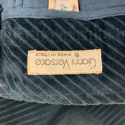 Vintage GIANNI VERSACE Size 30 Dark Blue Textured Cotton Casual Pants