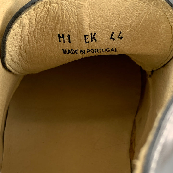 OPENING CEREMONY Size 11 Silver Metallic Leather Lace Up Boots