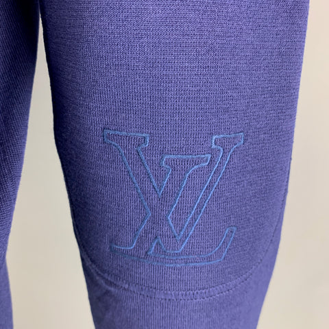 LOUIS VUITTON Size M Blue Knitted Wool  Silk Crew-Neck Pullover