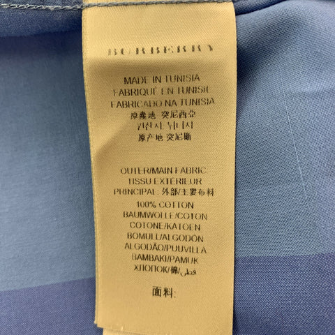BURBERRY BRIT Size L Blue Plaid Cotton Button Down Long Sleeve Shirt
