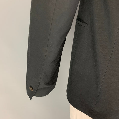LABEL UNDER CONSTRUCTION Size 42 Black Cotton Single Breasted Sport Coat