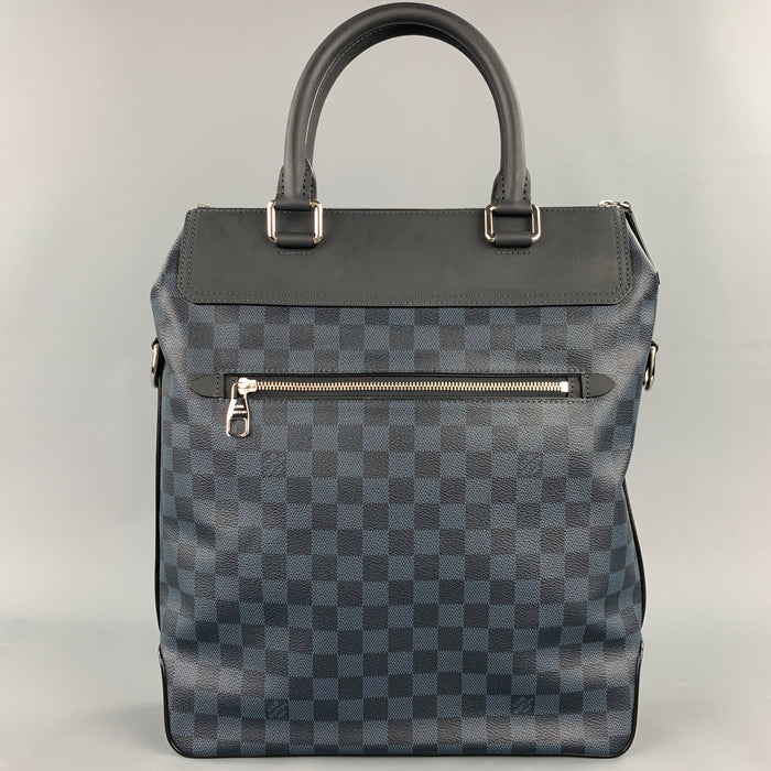 LOUIS VUITTON Cobalt & Black Damier Leather Trim Canvas Greenwich Tote Bag