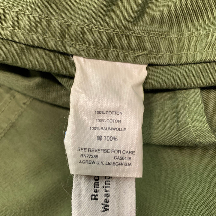 J.CREW Size L Green Cotton Military Jacket