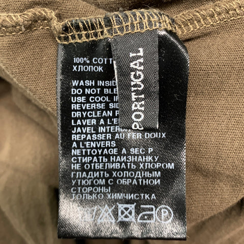 ANN DEMEULEMEESTER Size 8 Green Cotton Mock Neck Casual Top