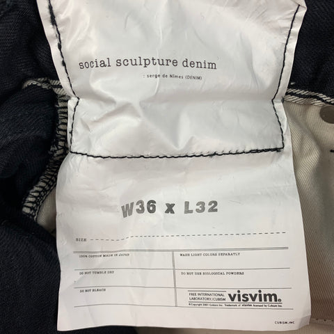 VISVIM Social Sculpture 16 CMYK Talla 36 Vaqueros de mezclilla con orillo negro
