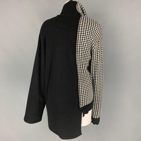Y's by YOHJI YAMAMOTO Size M Black White Houndstooth Sweater