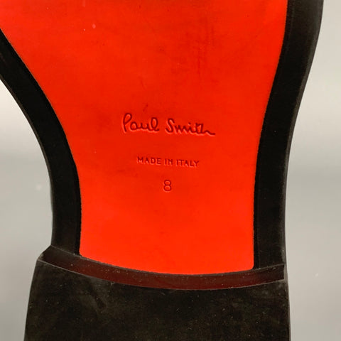 PAUL SMITH Size 9 Black Leather Cutout Lace Up Shoes