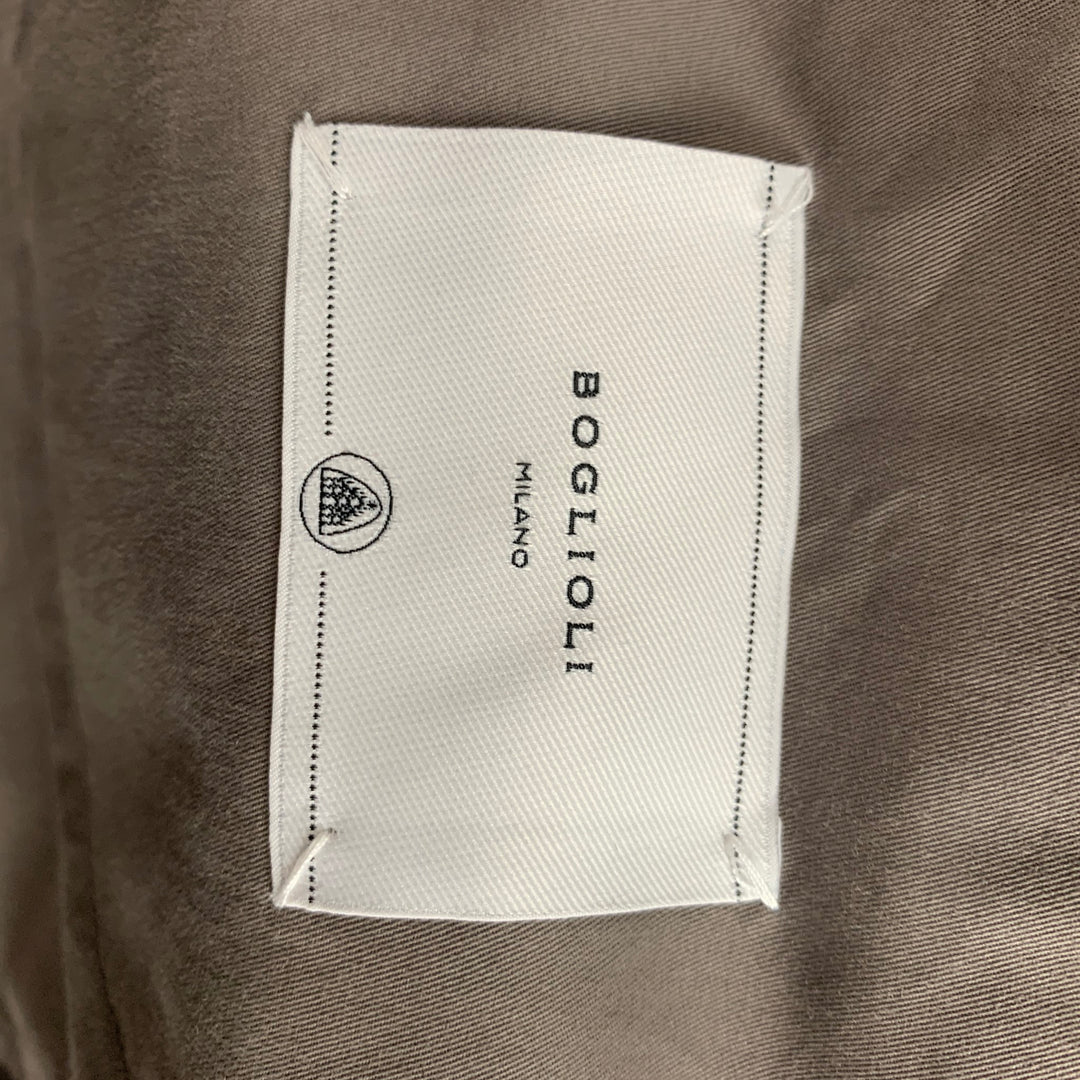 BOGLIOLI Size 36 Grey Cotton Notch Lapel Suit