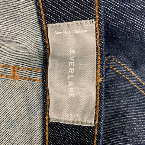 EVERLANE Talla 32 Vaqueros con bragueta de botones de algodón índigo