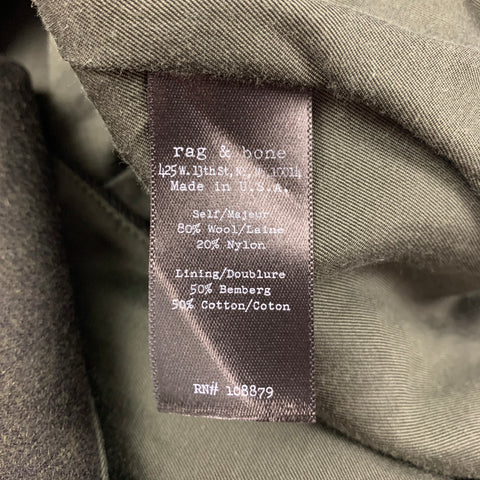 RAG & BONE Size 40 Hunter Green Herringbone Wool Nylon Vest