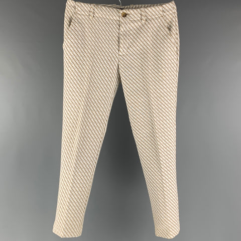 MR TURK Size 32 Beige Tan Woven Cotton Zip Fly Casual Pants
