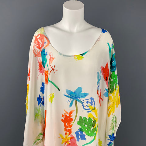 PAUL SMITH Robe caftan en soie multicolore taille unique