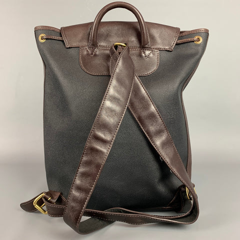 MULHOLLAND Black & Brown Color Block Coated Canvas Backpack
