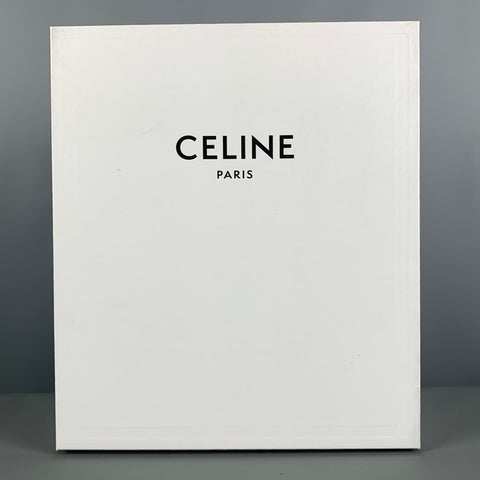 CELINE Taille 8 Sandales Gladiateur En Cuir Noir