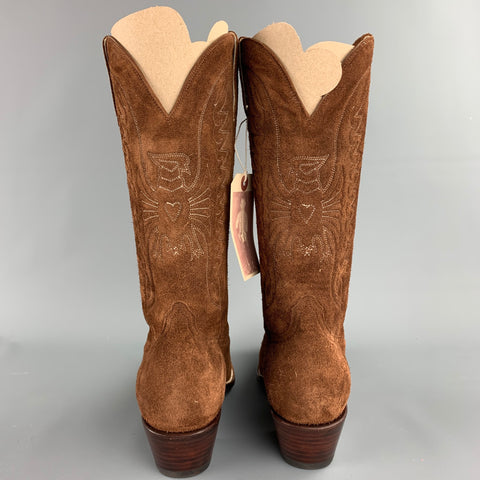 HERITAGE BOOT Size 10 Brown Suede Cowboy Boots